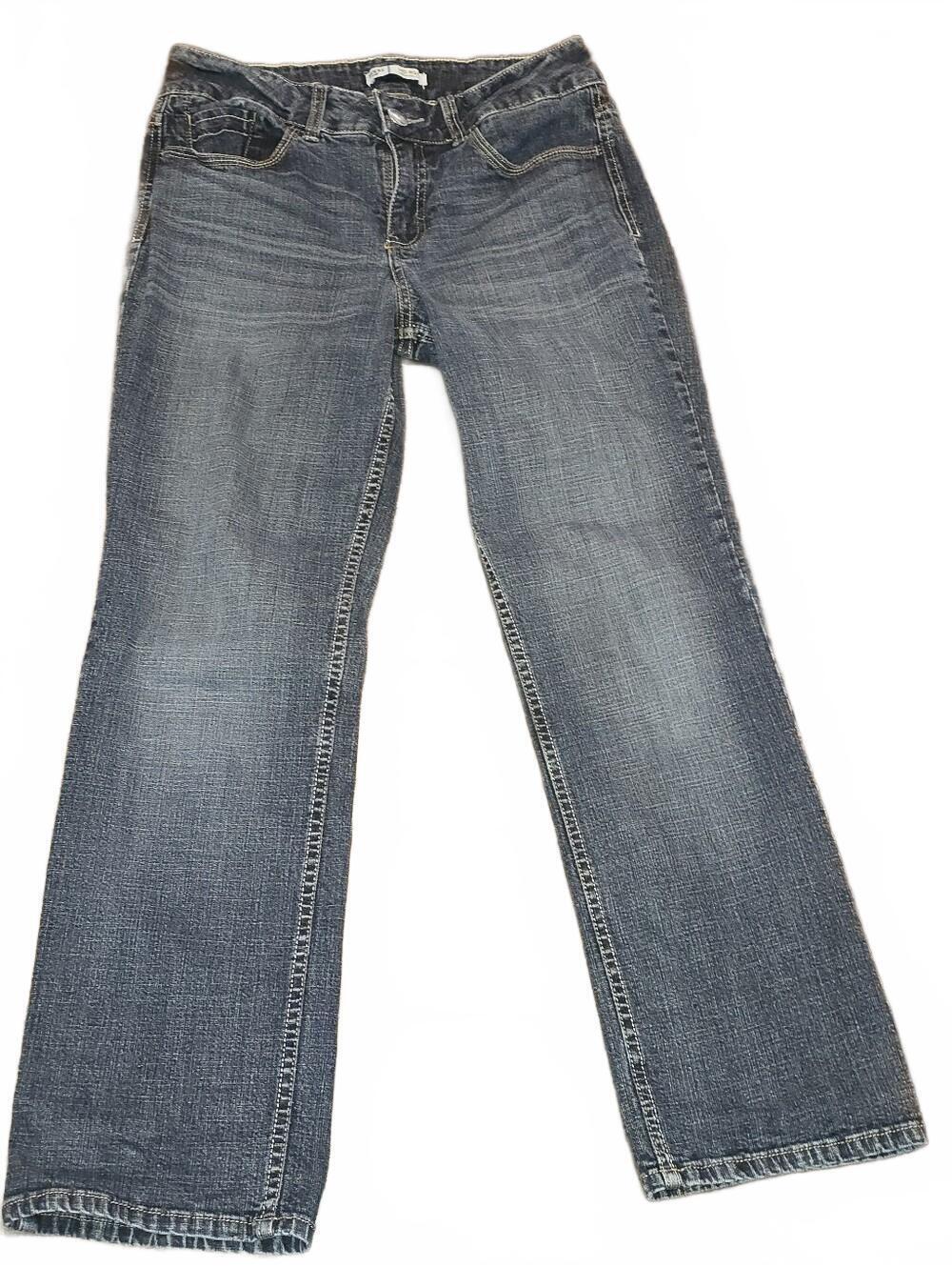 Riders by Lee Mid Rise Straight Leg Jeans Womens 8 Petite Dark Wash